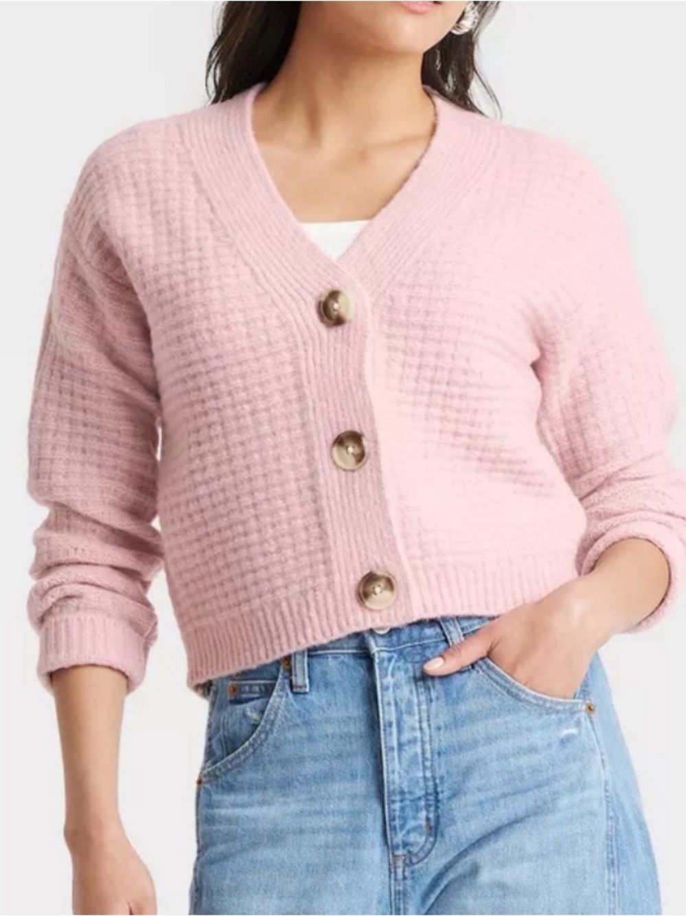 Universal Thread Cropped Cardigan in Pink Size Small Like New